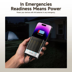 Imuto 3600mWh AA Rechargeable Battery Power Case with Flashlight – 4 Pack Slide Charging Kit