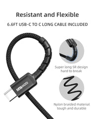 imuto USB C 充電器 65W,100W USB C 轉 USB C 連接線(6.6 英尺尼龍線)