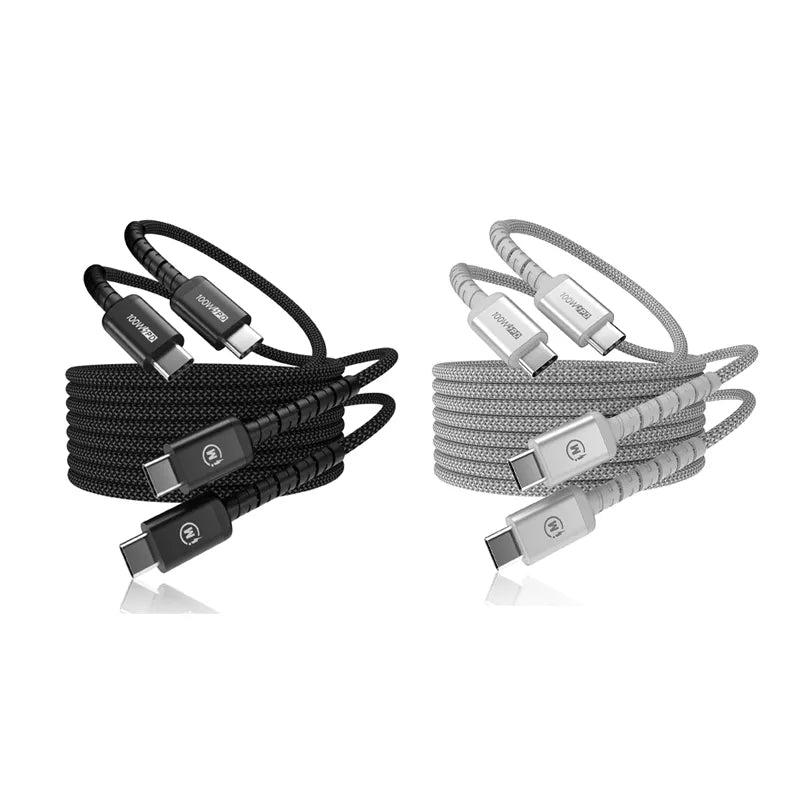 Imuto USB C 轉 USB C 線 100W（6.6 英尺，2 條裝） 