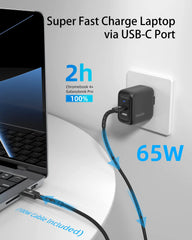 imuto USB C 充電器 65W，100W USB C 轉 USB C 連接線（6.6 英尺尼龍線） 