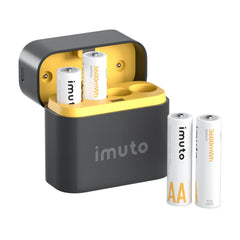 Imuto 3600mWh AA 鋰電池套裝，含 4 槽充電器，4 節裝