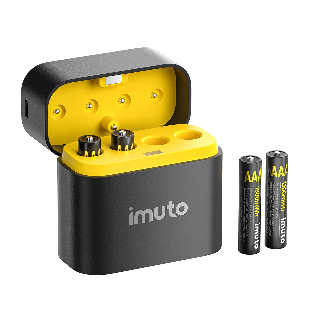 imuto 1300mWh AAA Lithium Battery Set with 8-Slot Charger 4-Pack